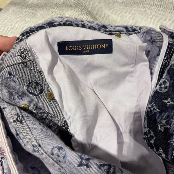 Louis Vuitton Virgil Abloh Ss23 Wide Carpenter Denim Trousers With Fringes Sz 38 - Picture 6 of 7